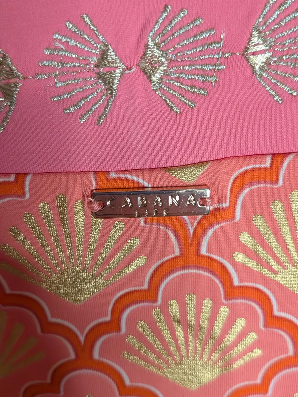 Cabana Life Pink Dress with Metallic Gold Embroidery - Picture 3 of 5